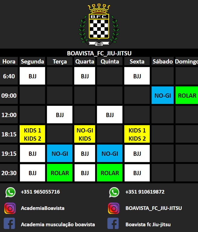 BJJ Horários Boavista